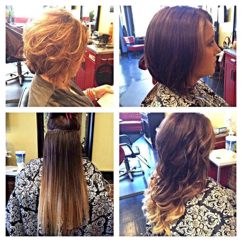 Before and after pictures of Hair Extensions in Kansas City.