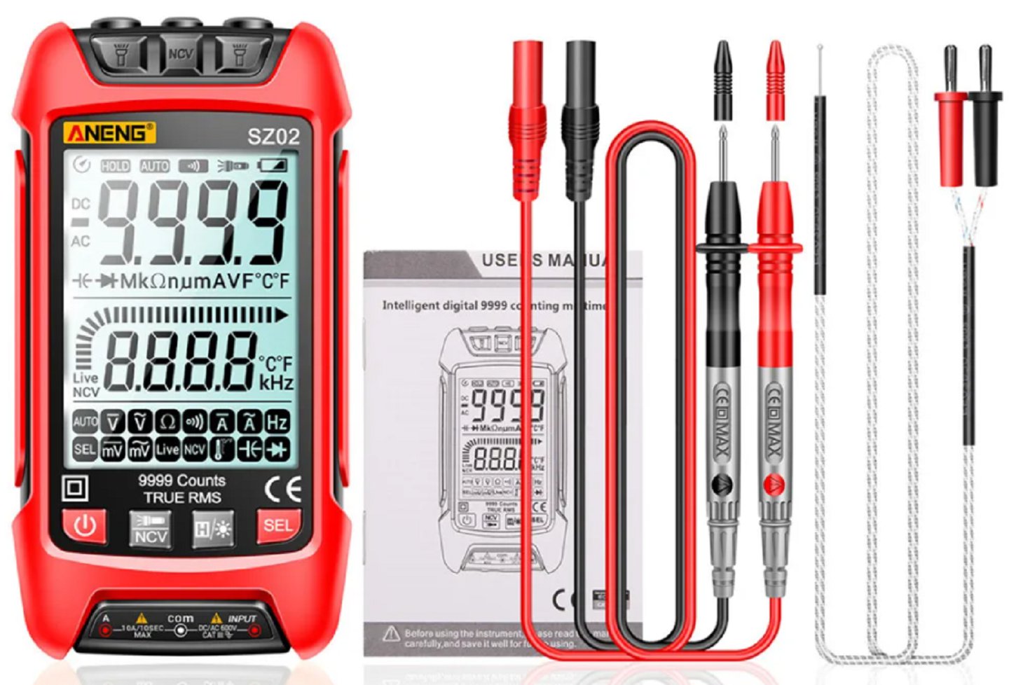 HS5957 ANENG SZ02 Smart Digital Multimeter True RMS Auto Electrical Capacitance Meter DC AC