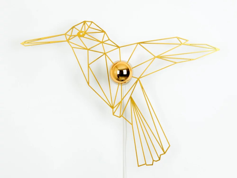 Goldene Schattenlampe Vogel