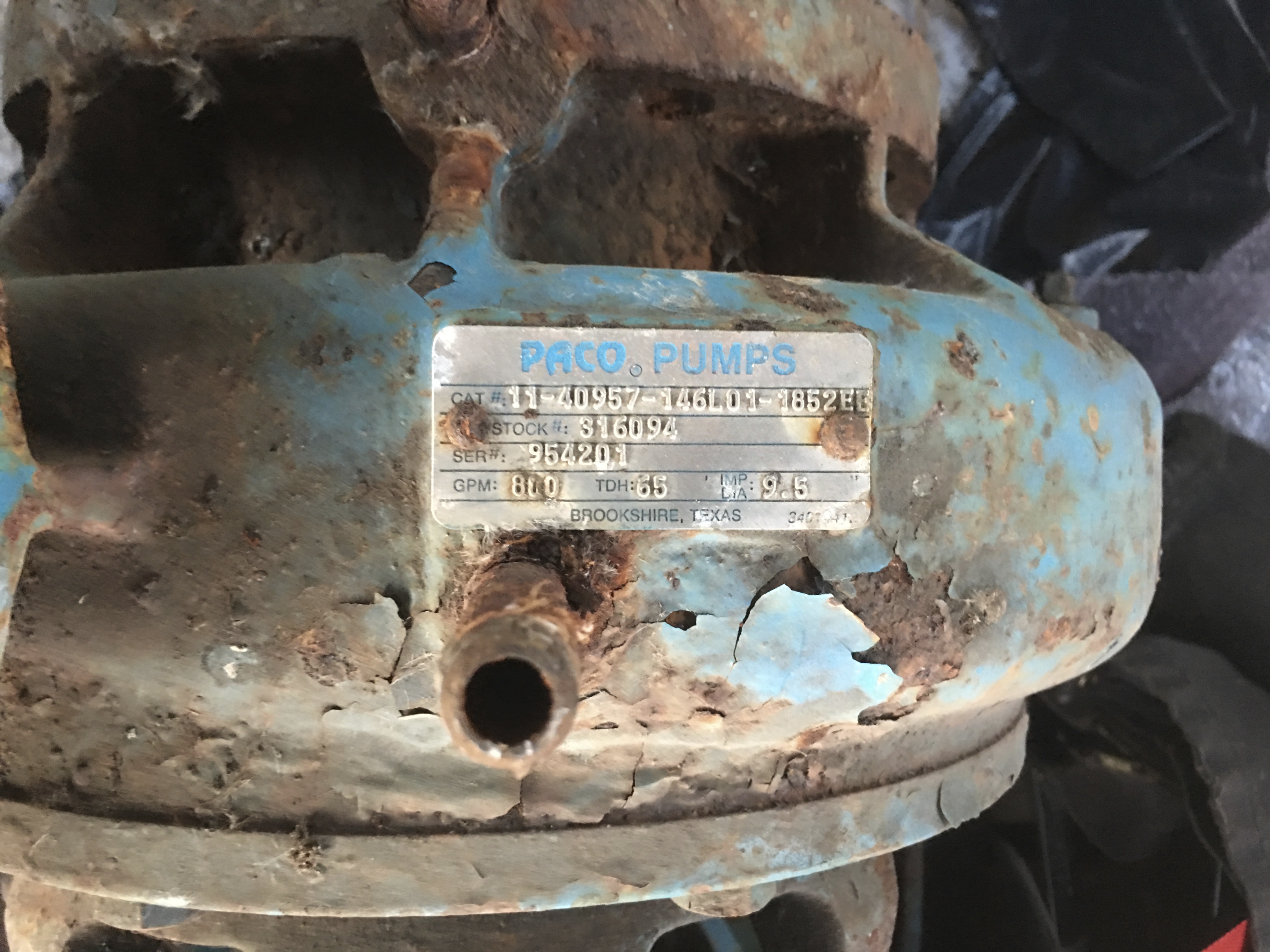 Paco 40957 LF Centrifugal Pump 20 HP Baldor Motor 800 GPM 5×4″ Hale
