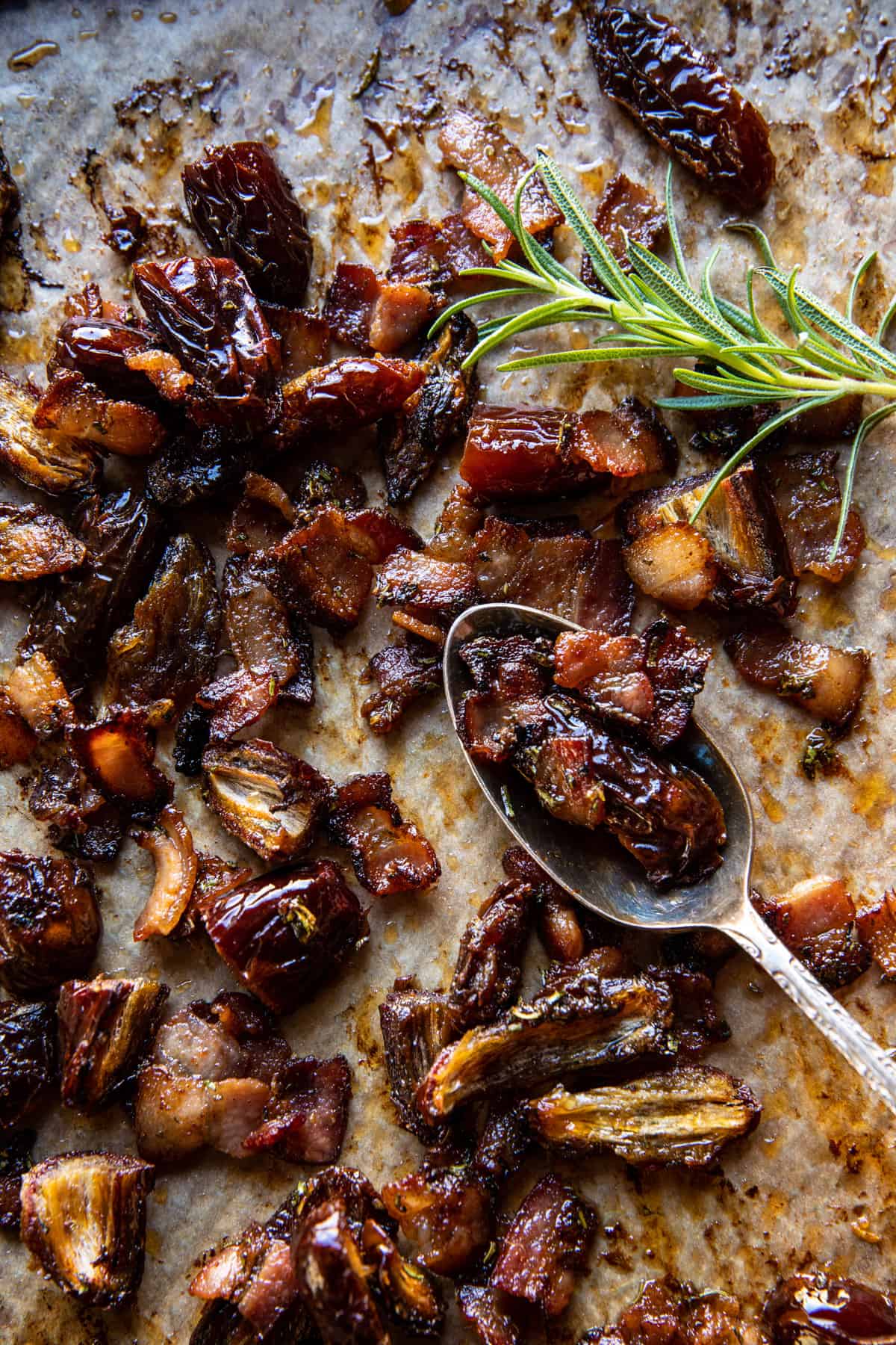 Whipped Goat Cheese with Warm Candied Bacon and Dates. Half Baked Harvest
