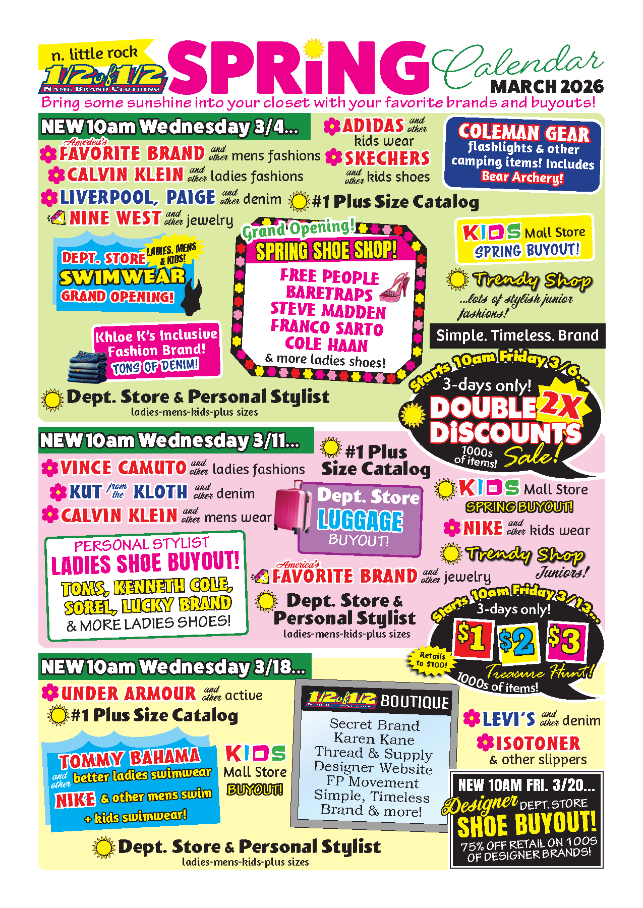 Coming Events ½ of ½ Name Brand Clothing