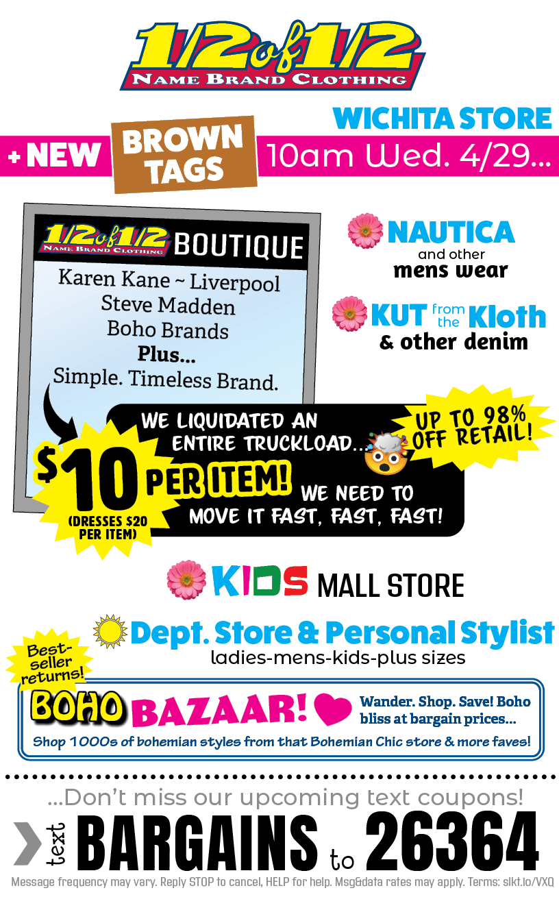 Coming Events ½ of ½ Name Brand Clothing