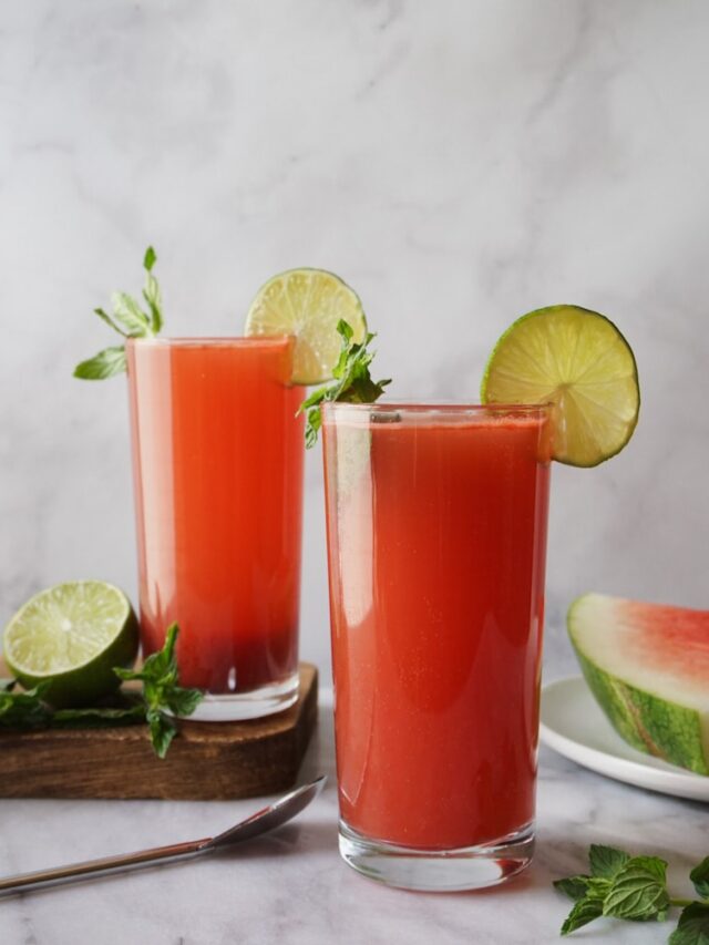 Watermelon Juice with Mint and Lime Story HalfPastHungry