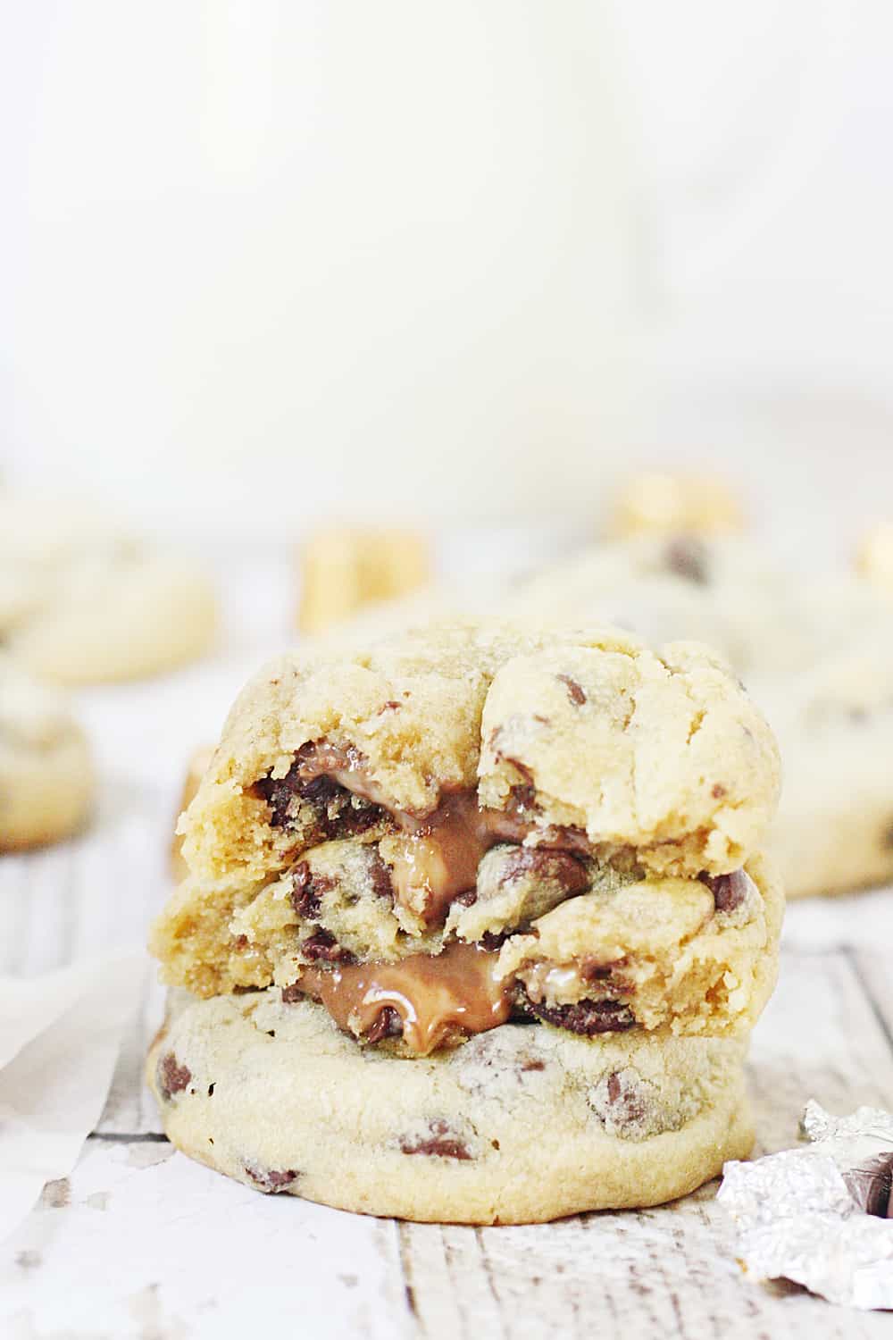 Chocolate Chip Rolo Cookies HalfScratched