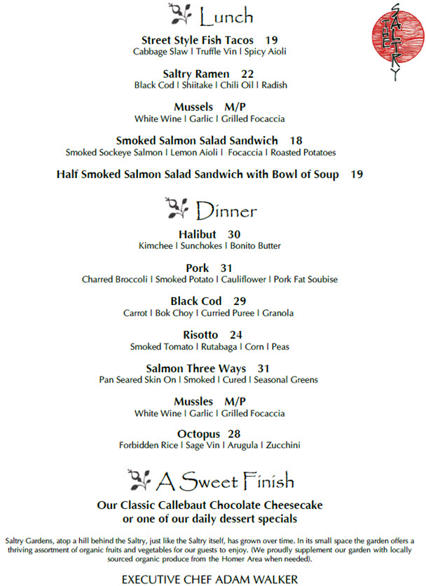 The Saltry Restaurant in Halibut Cove Alaska