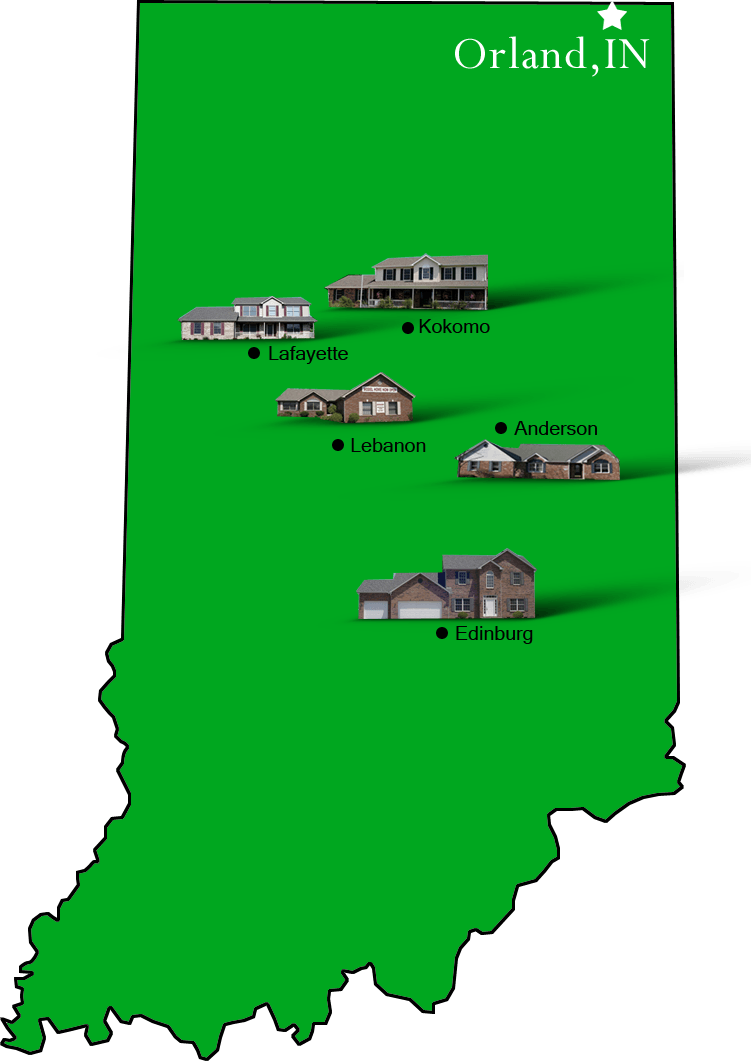 Orland_map Hallmark Homes Indiana's Leading "On Your Lot" Custom