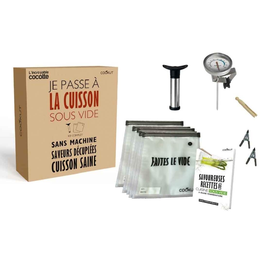 COOKUT Coffret Cuisson Sous Vide (Sans Machine) Halte Terre Native