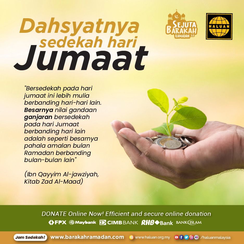 Sedekah anda pada hari ini adalah MAHAL. HALUAN