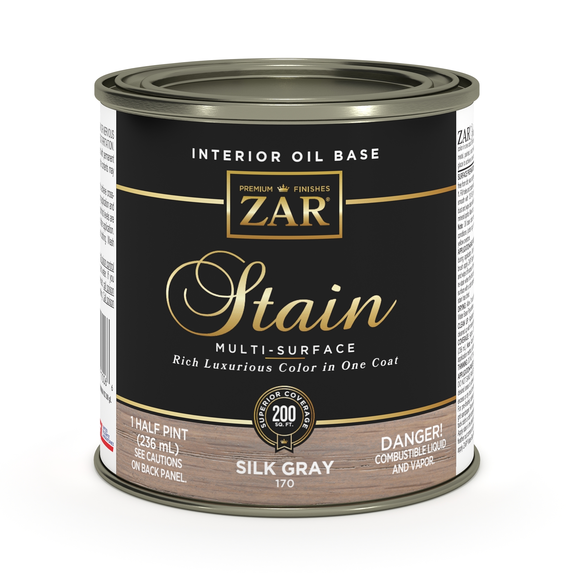 1/2pt Zar Stain Silk Gray Hamilton Distributing
