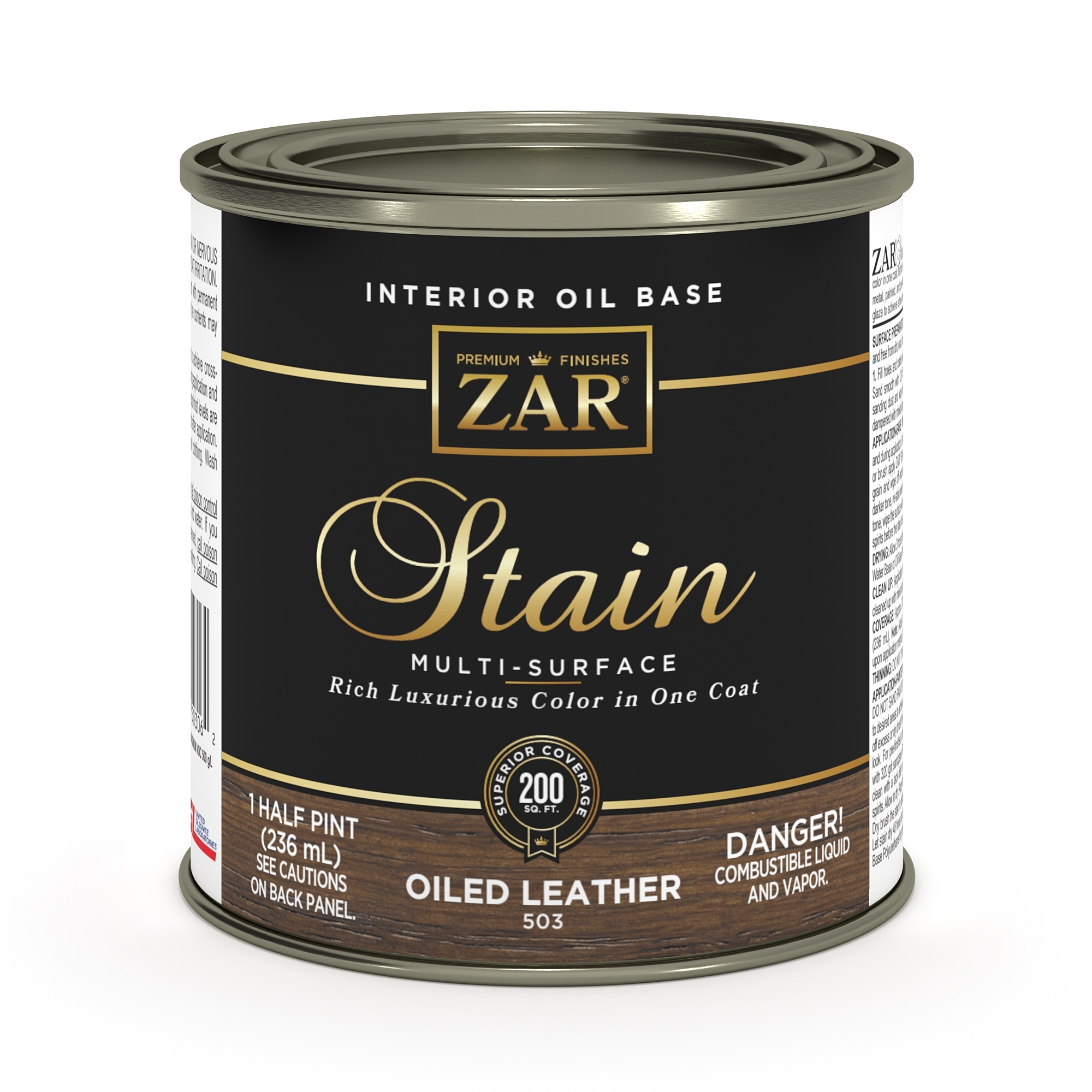 1/2pt Zar Stain Oiled Leather Hamilton Distributing