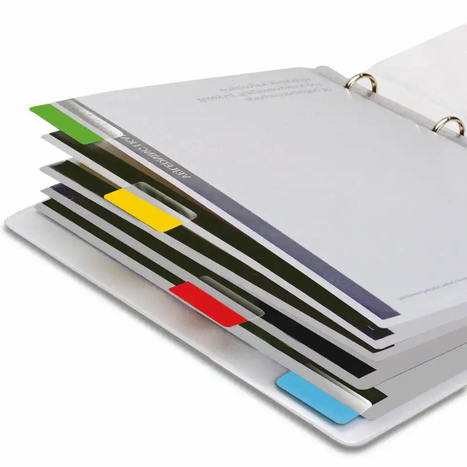 3L Index Tabs Permanent 12 x 40mm Assorted Pack of 48 tabs Hamelin