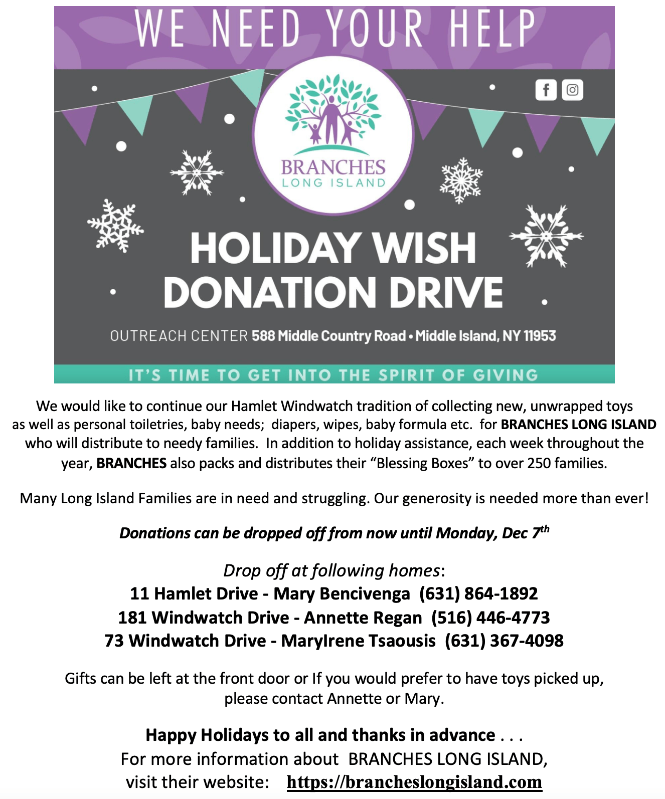 Annual Toy Drive Hamlet At Windwatch