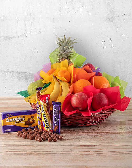 Fresh Fruit and Sweet Treats Basket Gift Delivery South Africa 🥇