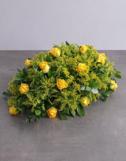 Yellow Roses Sympathy Arrangement Hamperlicious