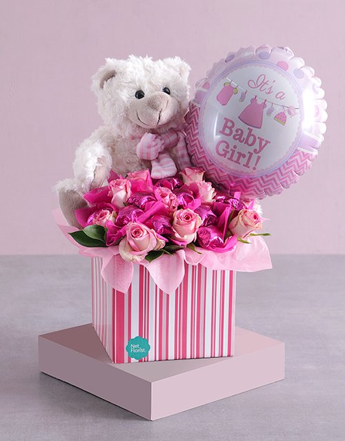 Its A Baby Girl Edible Arrangement Hamperlicious