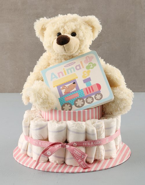 Baby Girl Nappy Cake Hamperlicious