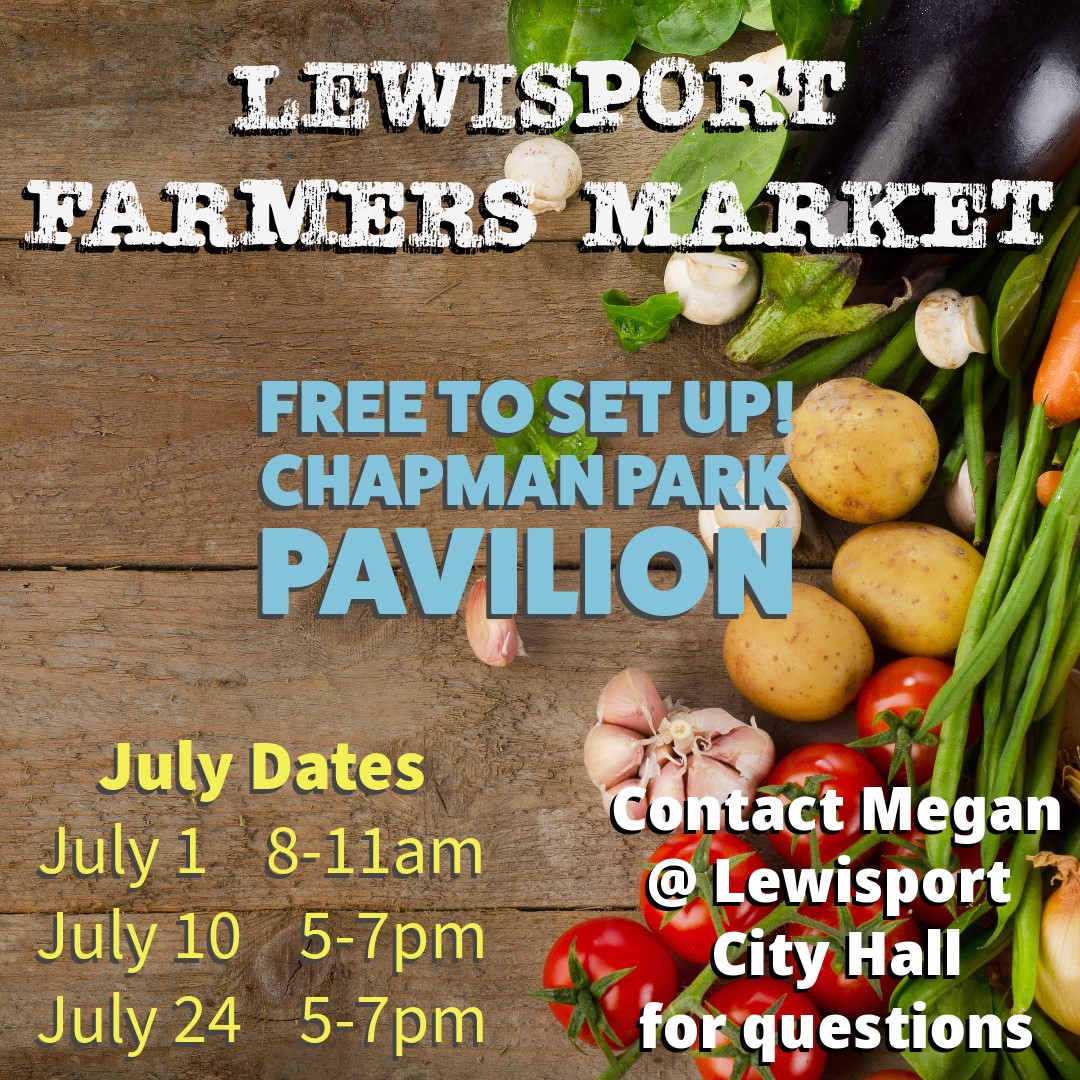 Lewisport Farmer’s Market opens Saturday, July 1st
