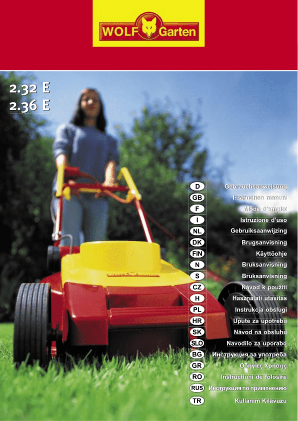 Wolf Garten 2.36 E Handleiding (Nederlands - 28 Pagina's)