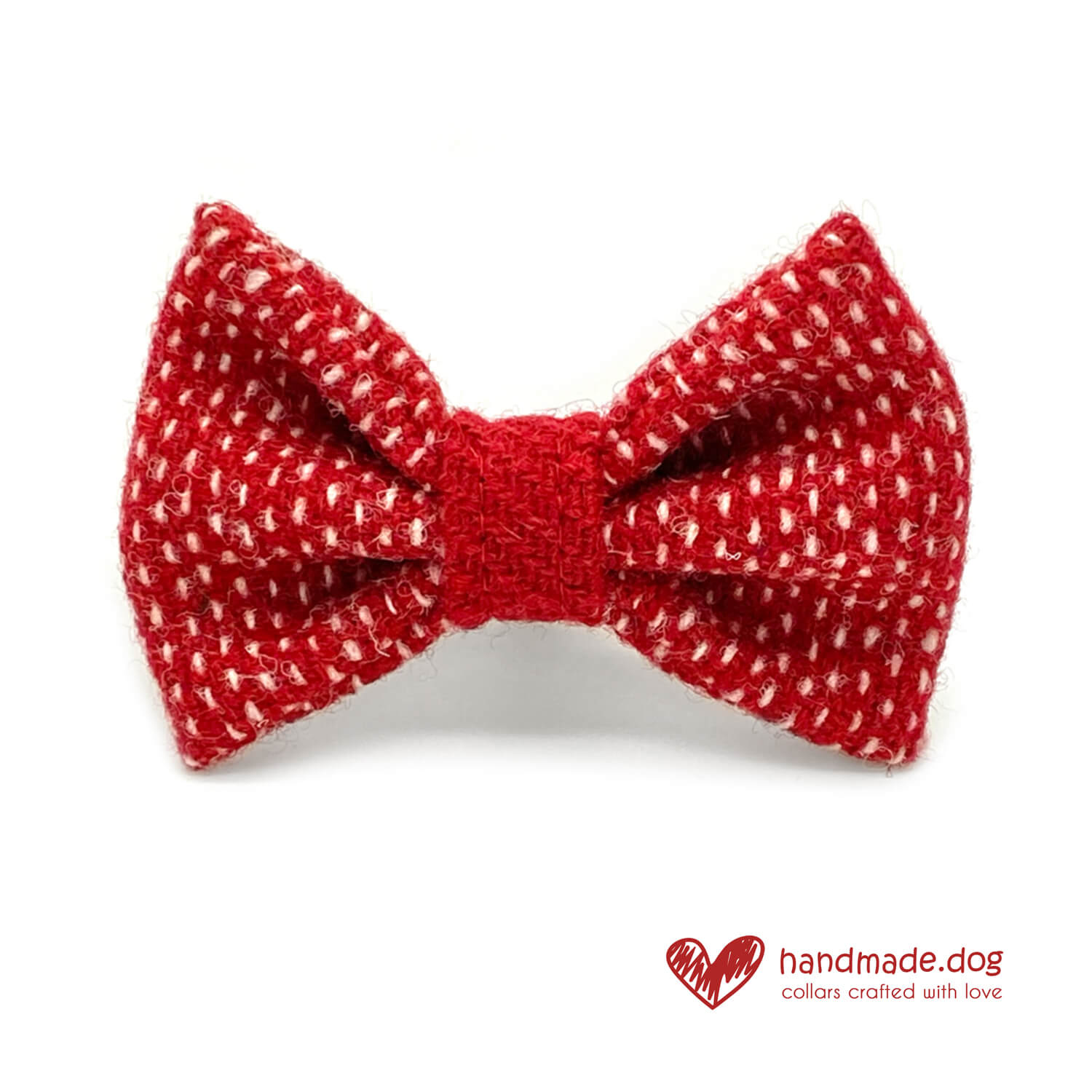 Handmade Limited Edition 'Harris Tweed' Snowfall Dog Dickie Bow