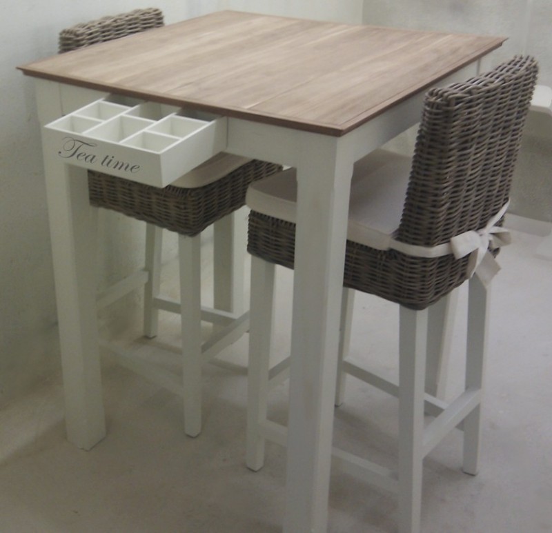 Bartafel met blad van teak hout HandMade Interior Meubels en
