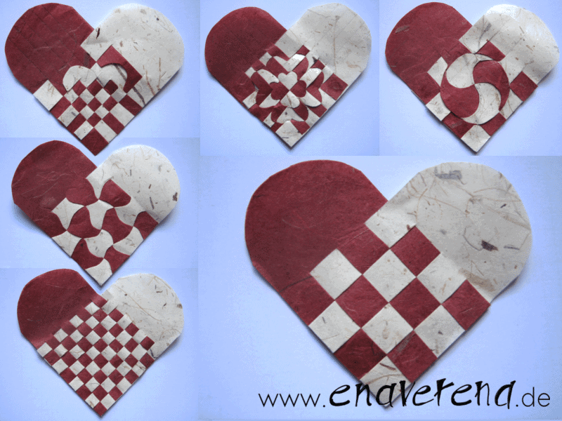 Gewebte Papierherzen HANDMADE Kultur