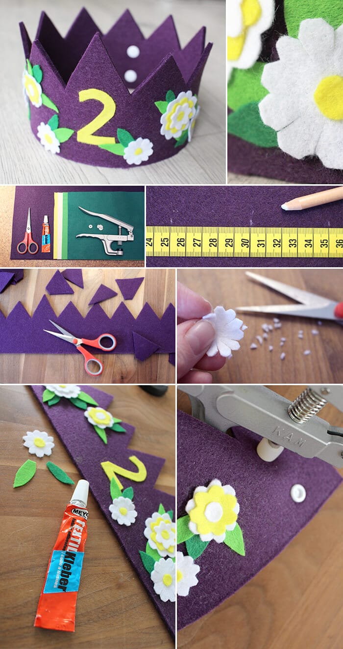 Eine Geburtstagskrone aus Filz HANDMADE Kultur