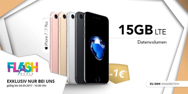 Apple iPhone 7 + o2 Free 15 für eff. 15,07 € mtl. Handyhase.de