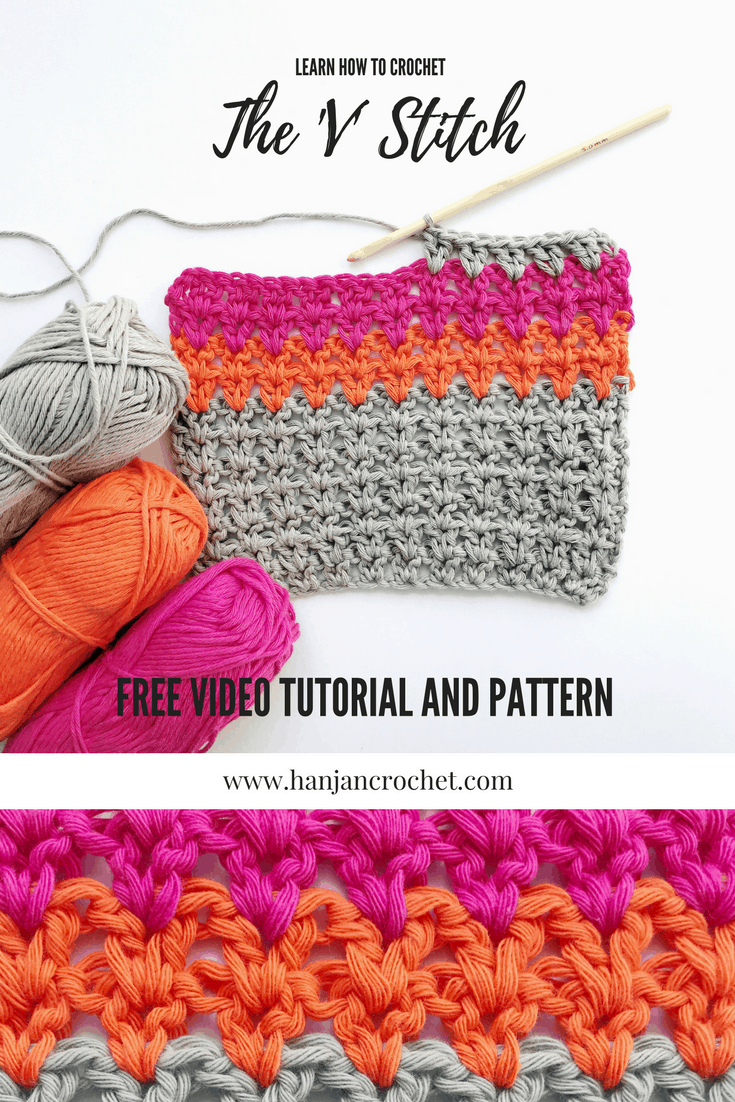 Crochet V Stitch Tutorial an easy beginner guide HanJan Crochet