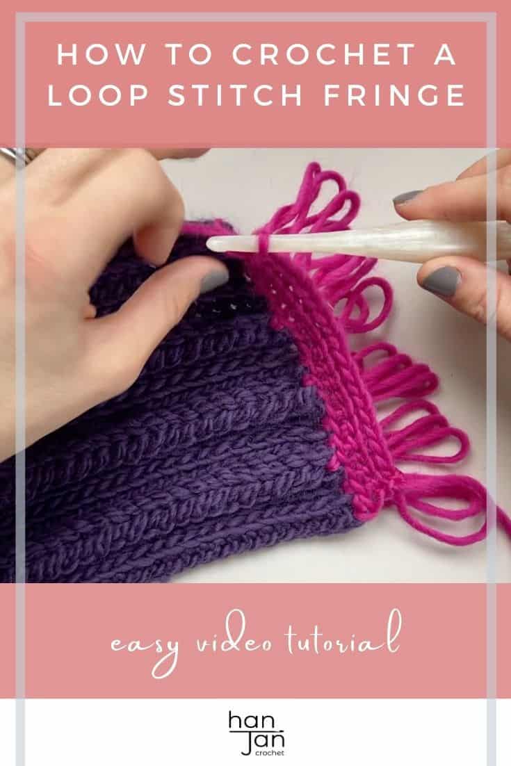 Crochet Loop Stitch Tutorial and Easy Crochet Fringe HanJan Crochet