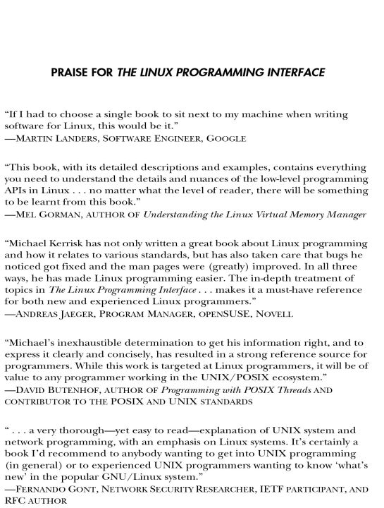 The Linux programming interface