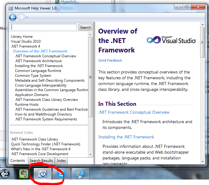Visual Studio 2010 Help Viewer Power Tool BETA Help Index and