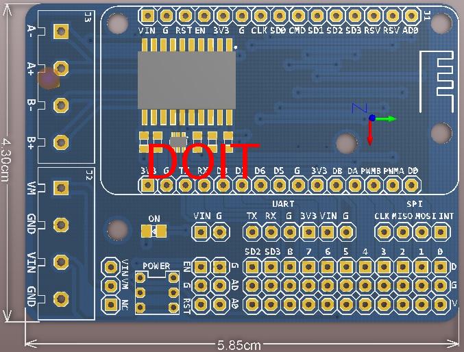 NodeMCU Motor Shield Board L293D for ESP12E from ESP8266 ESP12E for