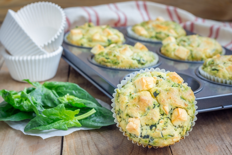 Mini Muffins Met Spinazie En Feta - Hapjes