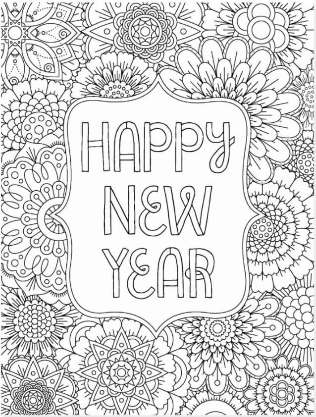 Happy New Year 2023 Coloring Pages 25 Happy New Year Coloring Pages For Adults - Happier Human