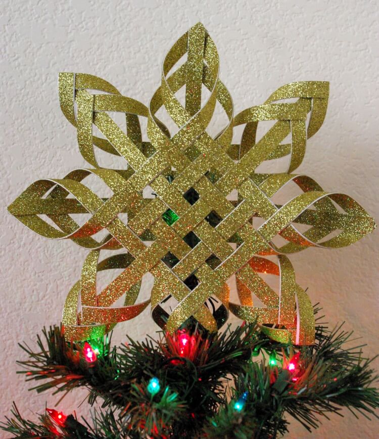 Woven Paper Tree Topper Happiness is Homemade