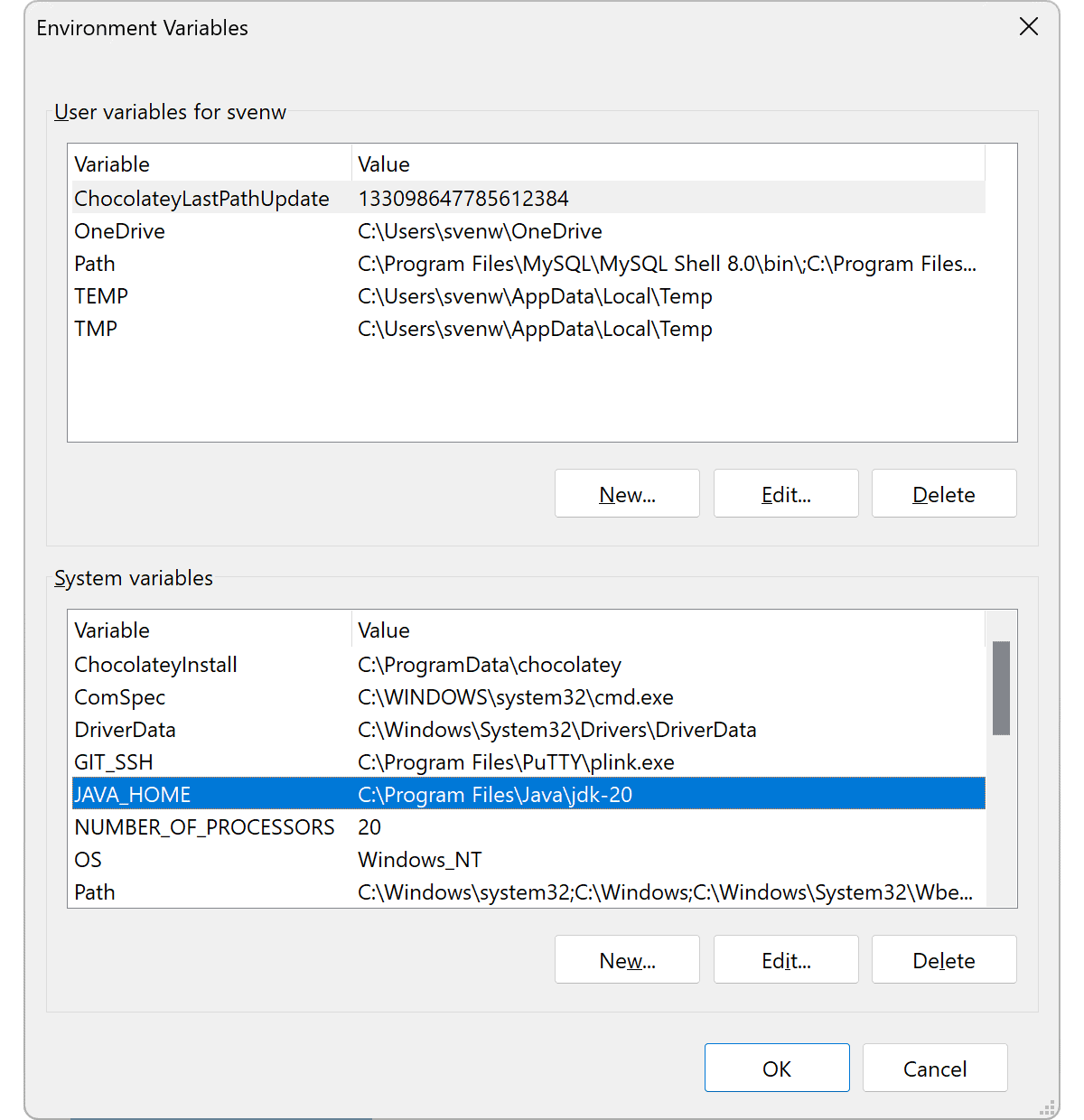 JavaVersion ändern unter Windows (aktualisiert für Java 21)