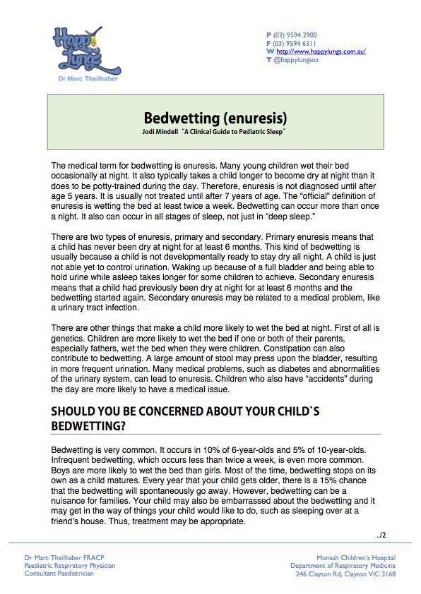 Bedwetting Happy Lungs Dr Marc Theilhaber