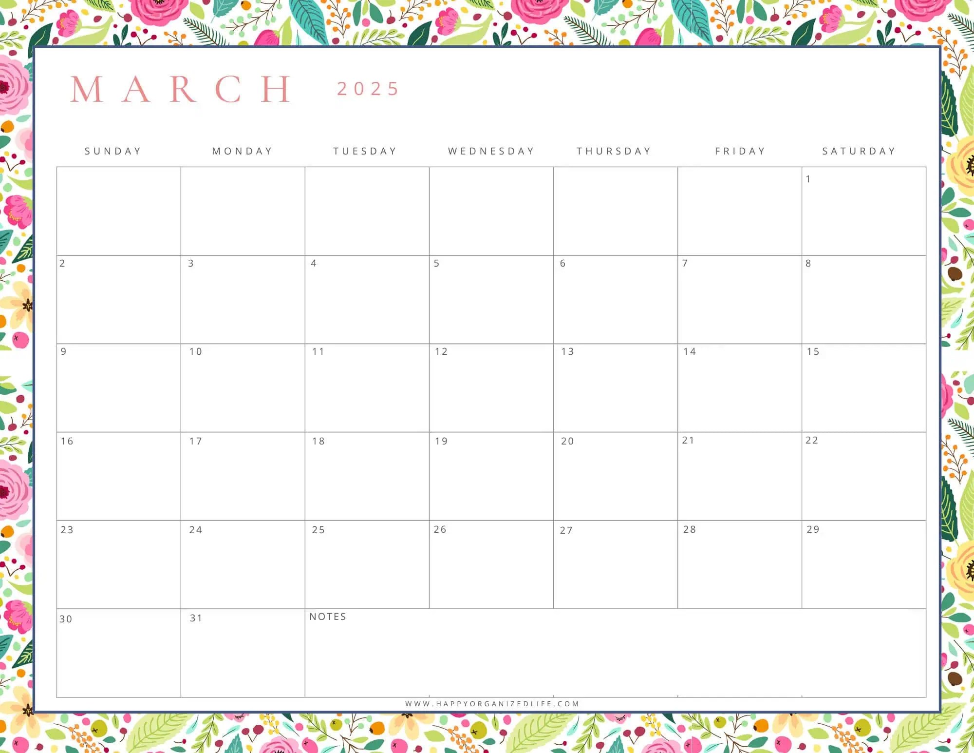 March Calendar for 2025 20 Free Printable Designs
