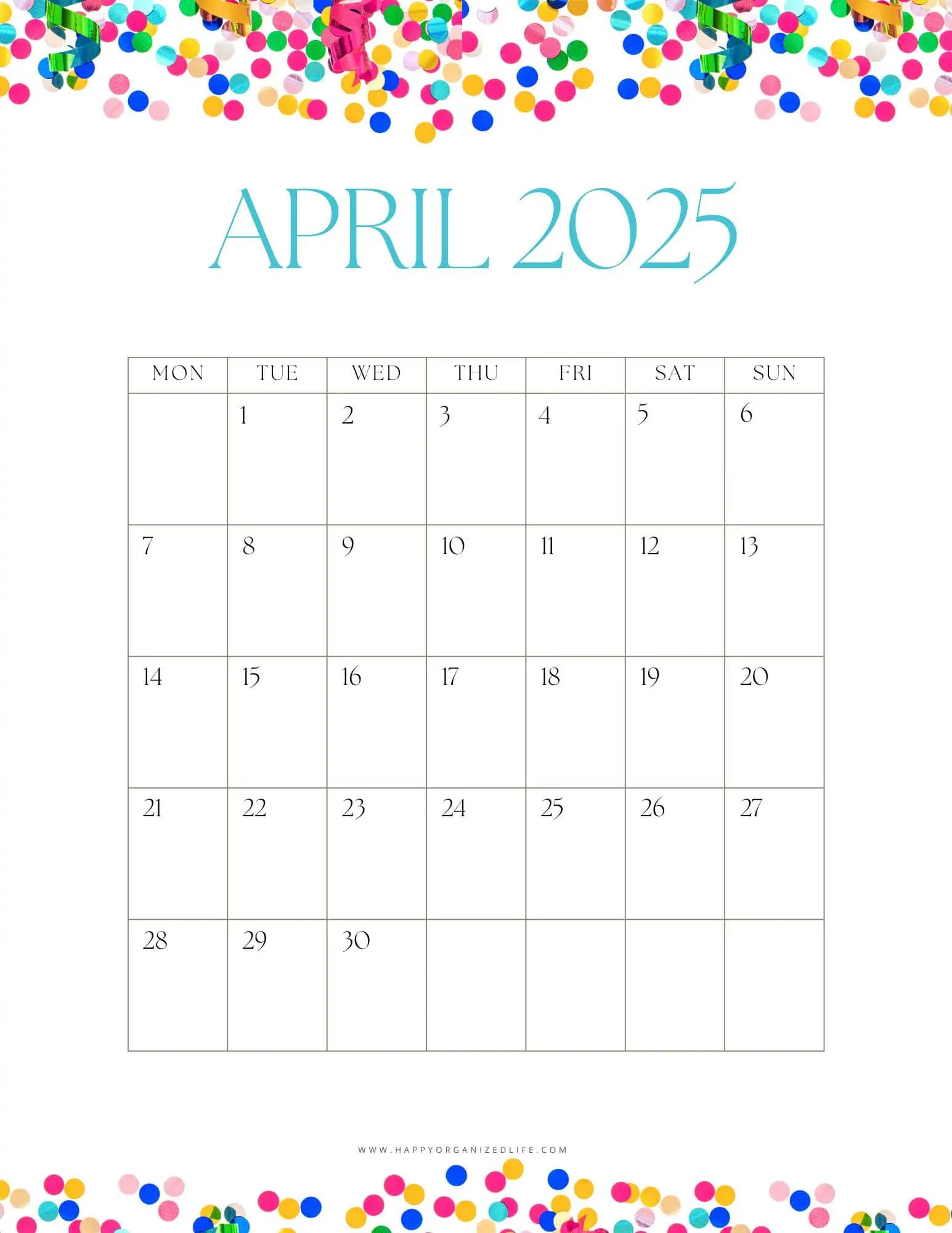 April Calendar for 2025 20 Free Printable Designs