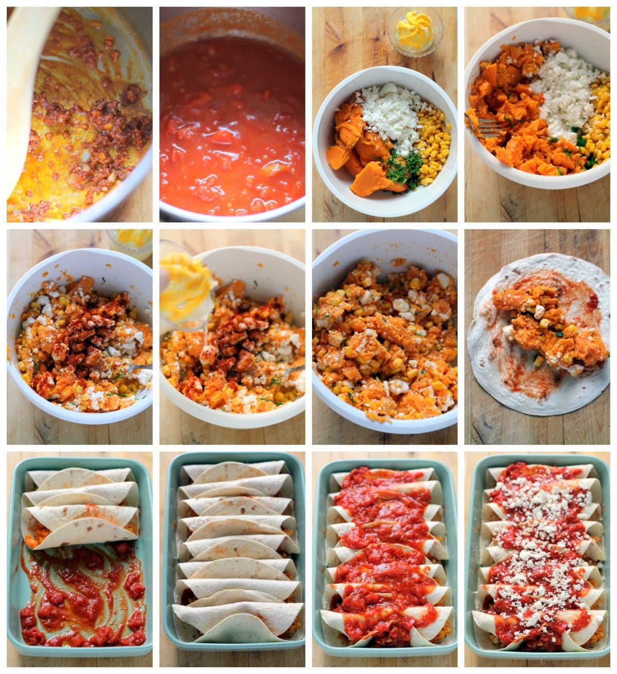 Feta Cheese & Sweet Potato Enchiladas Happy Veggie Kitchen