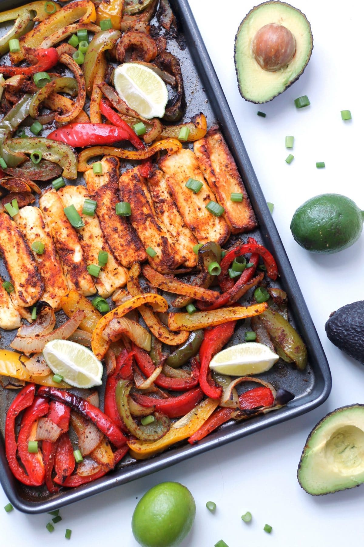 Roasted Halloumi Fajitas Happy Veggie Kitchen