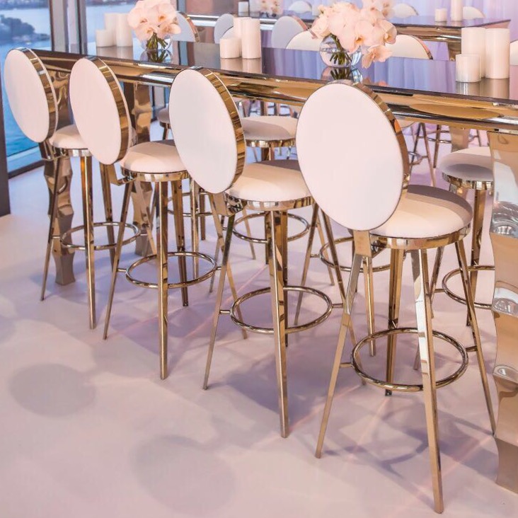 Gold Round Back Bar Stools Harbourside Decorators
