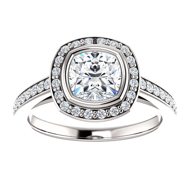 Cushion Cut Halo Engagement Ring Hard As Diamond