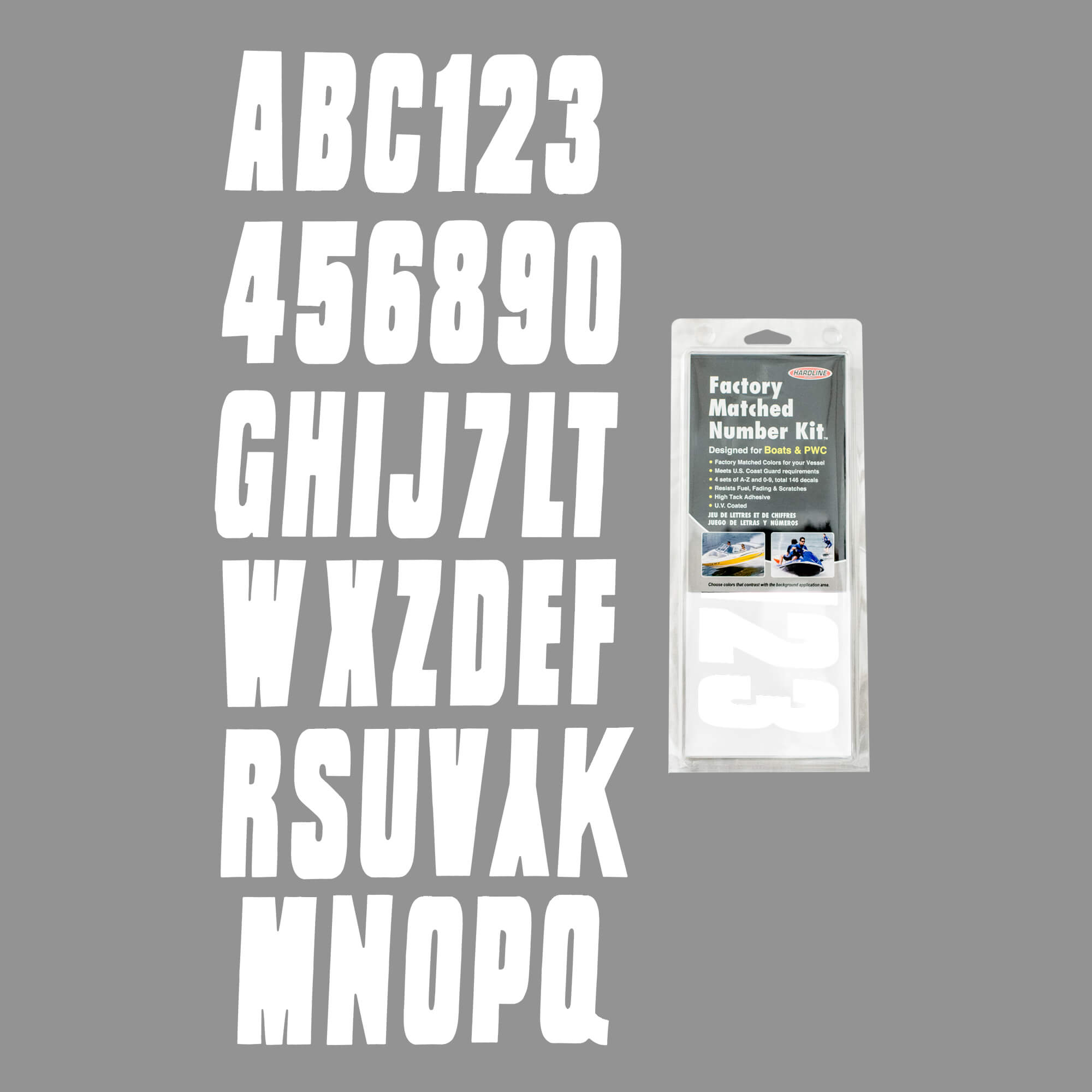 White Boat Lettering, Registration Numbers, Decals 350