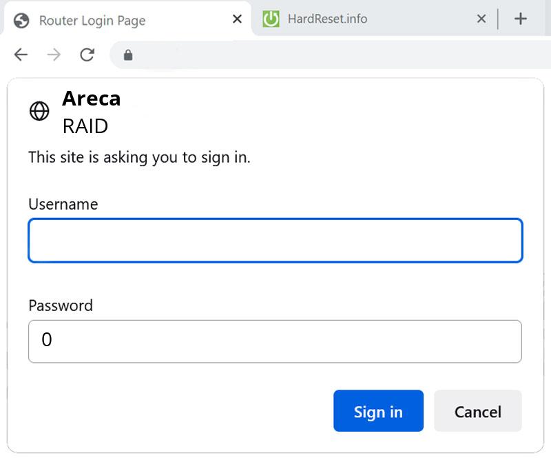 Areca RAID Default Password, How To HardReset.info