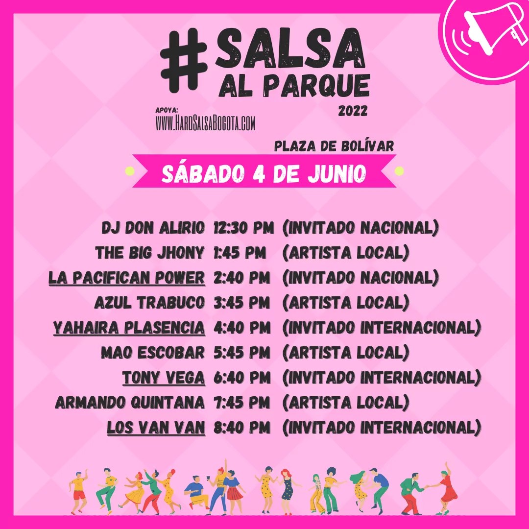 Programación sábado salsa al parque 2022