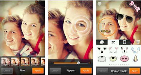 Cymera Migliore applicazione android fotoritocco Gratis Volti