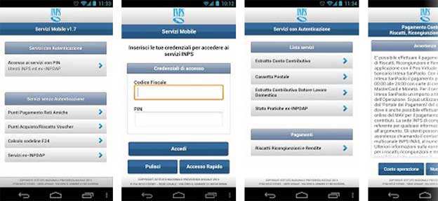 INPS Servizi Mobile F24, Stato pratiche app android