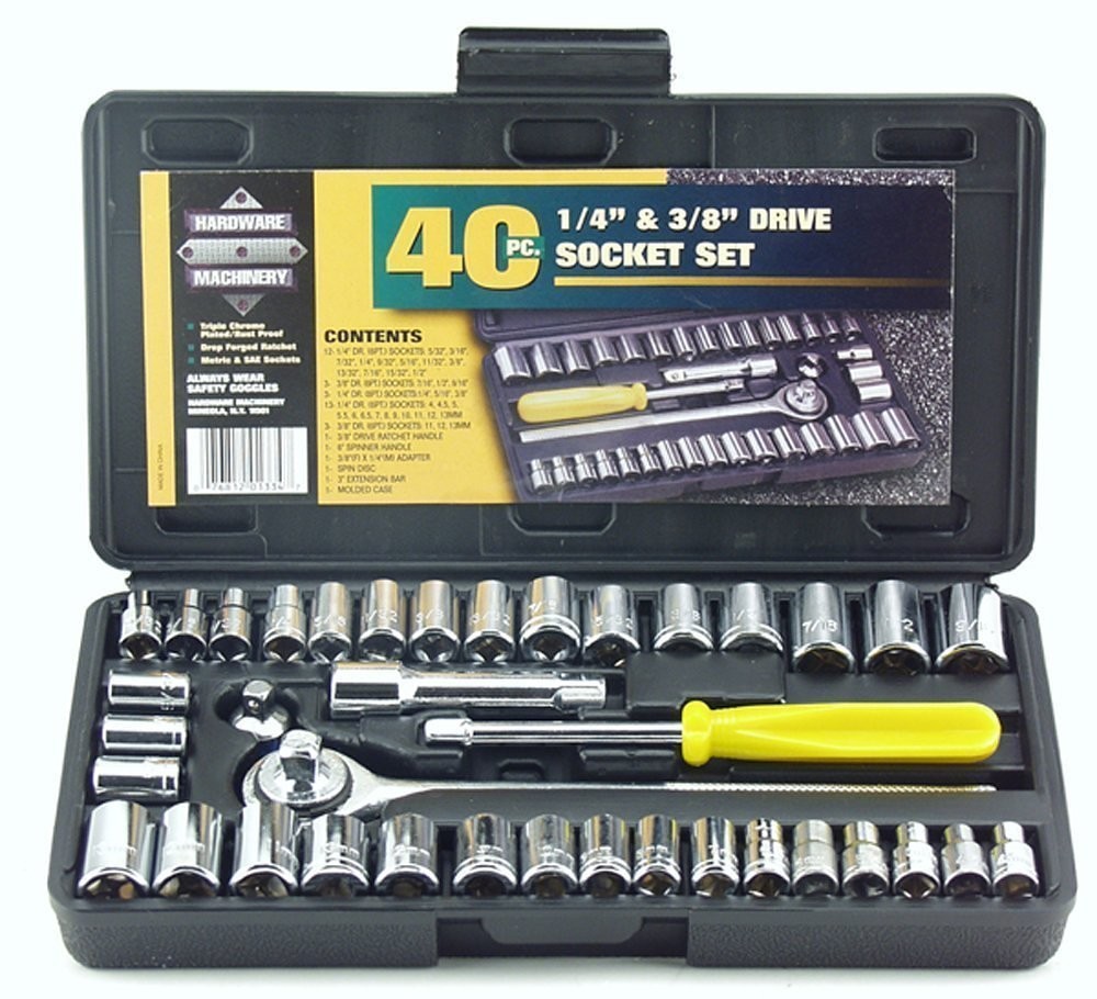 Buy the Great Neck PS040 Socket Set, SAE & Metric 40 Piece Hardware